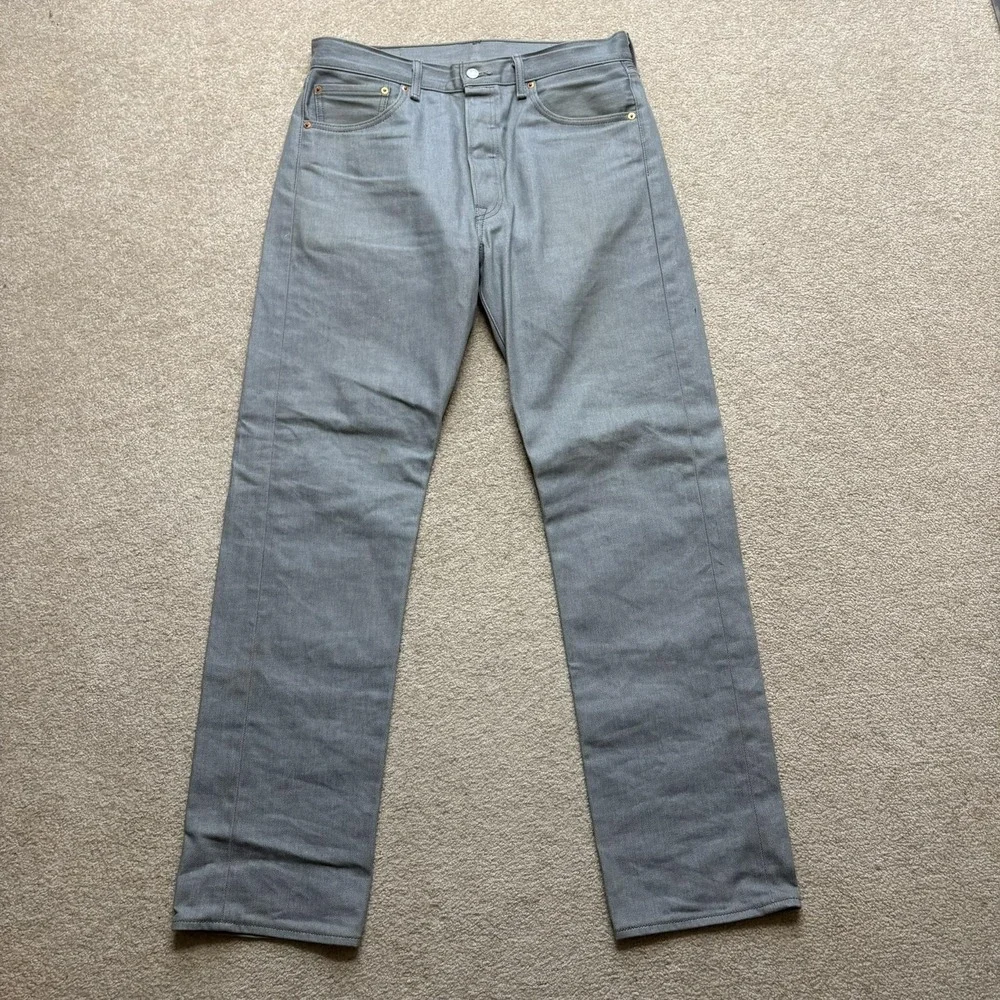 Vtg Levis‎ 501 Jeans Mens 34x34 Gray Regular Fit Straight Leg Denim Pants Casual